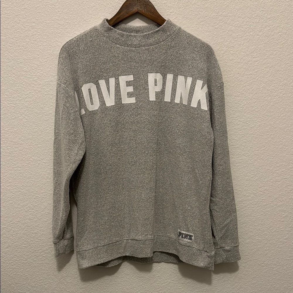 Victoria's Secret Pink Terry Cloth Funnel Neck Sweater Size S